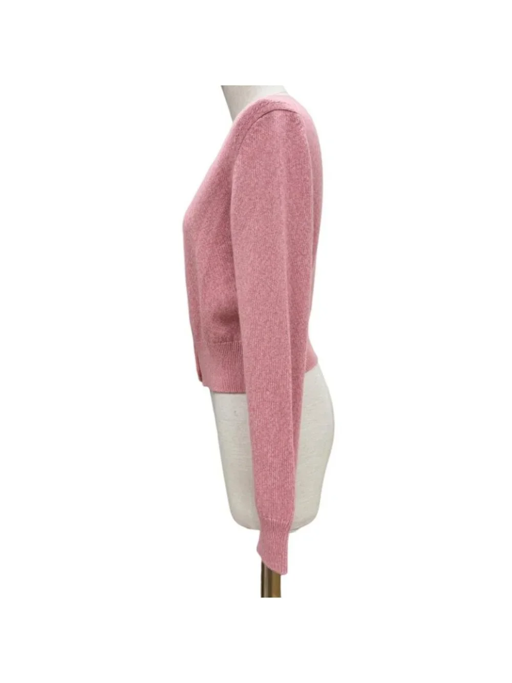 Chanel Cashmere 98% Gripoix Style Camellia Button Cardigan Pink 40